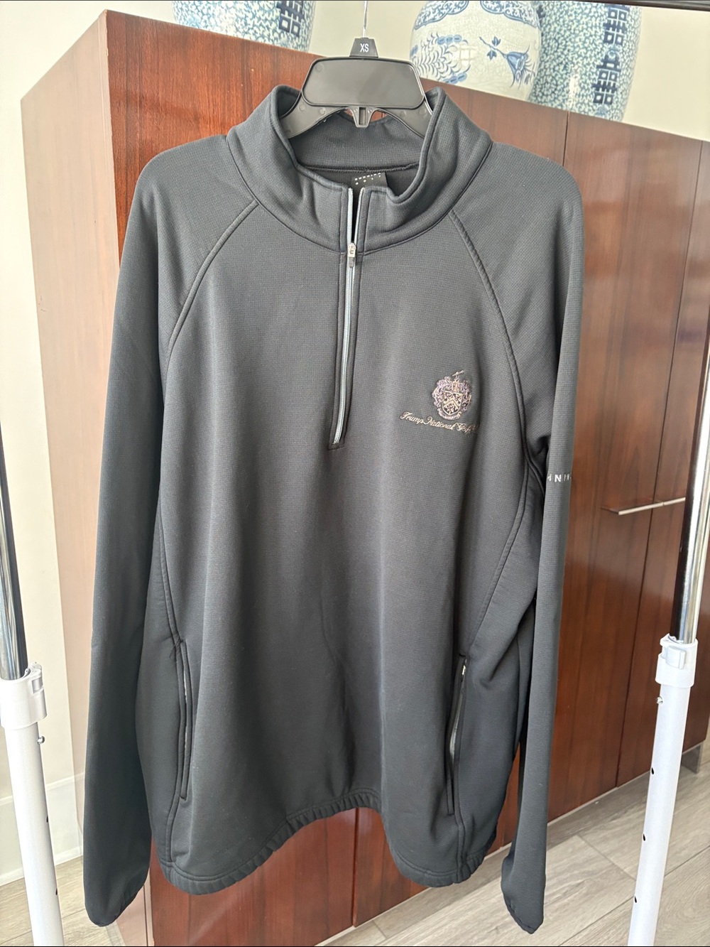 Men's Dunning Golf Trump National Black Quarter-Zip Pullover Sz xl